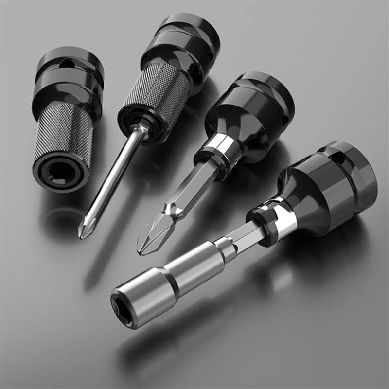 Electric Wrench Socket Adapter Conversion Head , Turn Square 1/2" (12.5Mm) to Hexagonal 1/4" (6.35Mm)