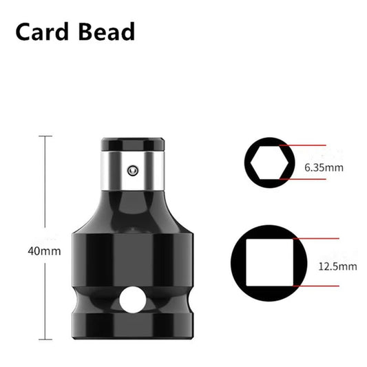 Electric Wrench Socket Adapter Conversion Head , Turn Square 1/2" (12.5Mm) to Hexagonal 1/4" (6.35Mm)